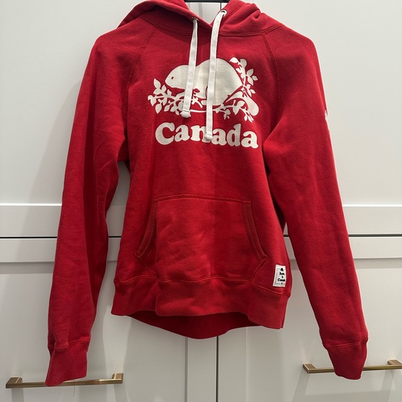 Roots Sweaters - Roots Red Women's Hoodie with White Logo